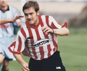  ??  ?? Paul Conlon pictured in action for Sunderland’s youth team. He has been charged with the murder of his father.