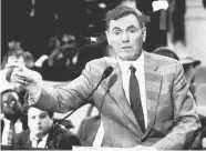  ?? STAFF FILE PHOTO ?? MAKING HIS POINT: Mayor Raymond L. Flynn speaks during a 1992 hearing on education at the Gardner Auditorium.