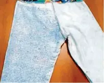  ?? Divulgação ?? Avesso da calça usada por mulher que tentou entrar em um presídio com recado para o PCC