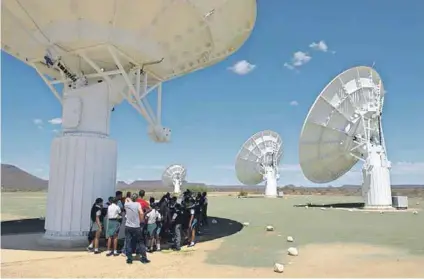  ??  ?? The Square Kilometre Array will assist mankind to probe the origins of the universe, and is attracting the attention of the world’s foremost scientists. Photo: Supplied
