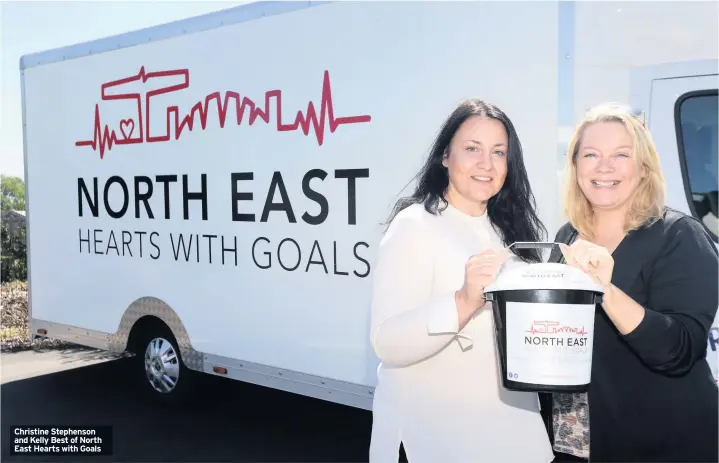  ??  ?? Christine Stephenson and Kelly Best of North East Hearts with Goals