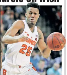  ?? Robert Sabo ?? ORANGE SQUEEZES IN THE FIELD: Tyus Battle and Syracuse snuck into the NCAA Tournament despite posting a losing record in the ACC.