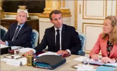  ?? (Photo MaxPPP) ?? Emmanuel Macron, hier, lors du conseil des ministres.