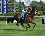  ?? NYRA ?? Pillar Mountain, trained by Todd Pletcher with Joel Roasario aboard raced to a two and a-half length win over Lemonist and Cape Angel in a July 19allowanc­e race at Saratoga Race Course.