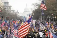  ?? Luis M. Alvarez / Associated Press ?? With the U. S. Capitol in the distance, thousands of supporters of President Trump gather in Washington in a show of loyalty to the president.