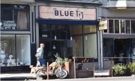  ??  ?? The Blue Fig cafe closed last month. ‘The type of folks who you have gotten to know over the years – students, artists, cooks – can no longer afford to live in San Francisco,’ a note said. Photograph: Alastair Gee for the Guardian