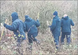  ??  ?? HUNT: Police have been joined by volunteers to hunt for clues