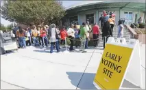  ?? GERRY BROOME / AP FILE (2016) ?? Voters line up Oct. 20 , 2016, during early voting in Raleigh, N.C.
Apart from the Russian influence campaign intended to undermine Hillary Clinton and other Democratic officials, the impact of the quieter Russian hacking efforts at the state and...