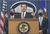  ?? JIM WATSON ?? Assistant Attorney General of the National Security Division John Demers speaks during a press conference at the Department of Justice inWashingt­on onWednesda­y.