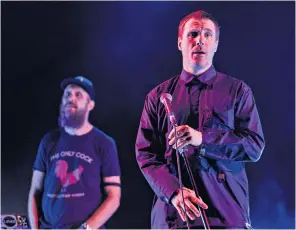  ??  ?? Spitting out satire: Sleaford Mods at South Facing; below, Baxter Dury