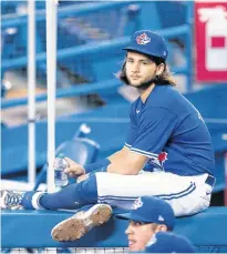  ?? USA TODAY ?? Toronto Blue Jays shortstop Bo Bichette watches the action from the dugout during a Toronto Blue Jays workout on July 9.