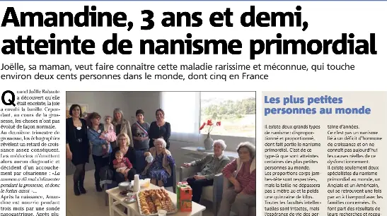 Amandine Ans Et Demi Atteinte De Nanisme Primordial Pressreader