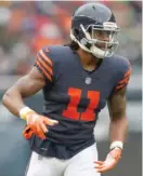  ?? JEFF HAYNES/AP ?? Wide receiver Kevin White was healthy but given the day off Sunday — not exactly a promising sign.