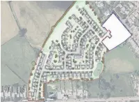  ??  ?? An aerial image of the proposed homes at Henbury