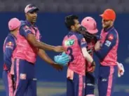  ?? ?? Rajasthan Royals players celebratin­g after their win against Mumbai Indians