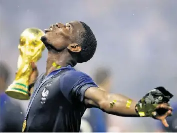  ?? AP ?? Ganz schön erleichter­t: 2016 hatte Pogba mit Frankreich den EM-Final verloren, nun ist er Weltmeiste­r.