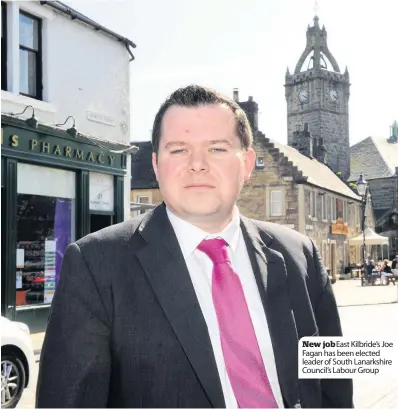  ??  ?? New job East Kilbride’s Joe Fagan has been elected leader of South Lanarkshir­e Council’s Labour Group