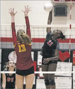  ?? Signal file photo ?? Ashley Cosey (11) brings a fiery presence to the court for Hart volleyball, which finished fourth in the Foothill League last season.
