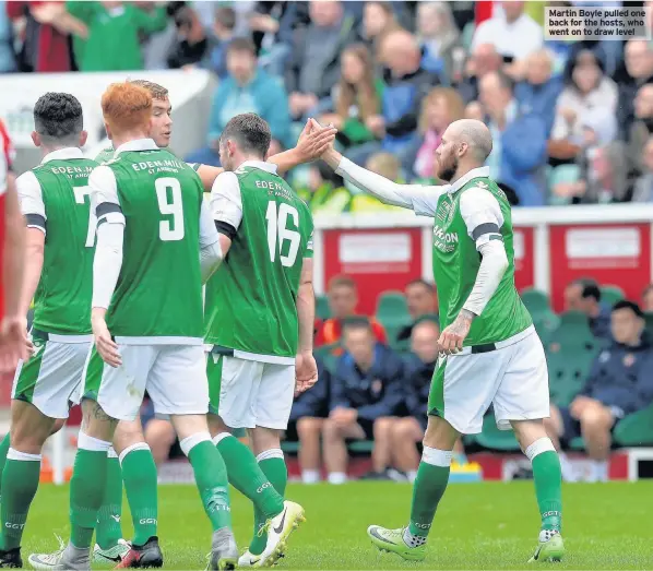  ??  ?? Martin Boyle pulled one back for the hosts, who went on to draw level