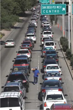  ??  ?? Cars queue up in multiple lines as they wait to be inspected by US border patrol officers to enter from Mexico into the US, at the San Ysidro point of entry, in Tijuana, Mexico. – Reuters photo