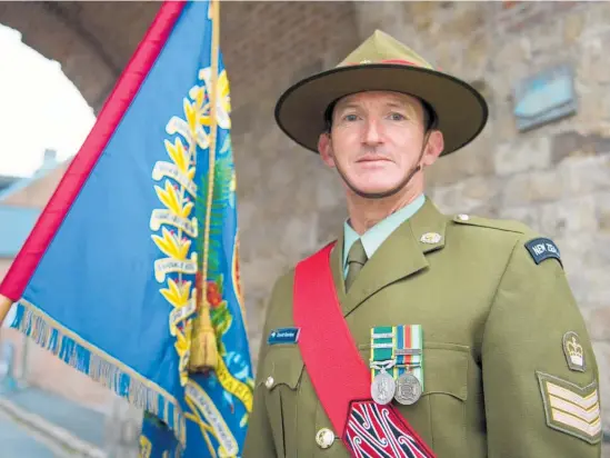  ?? Photo / Supplied ?? Reserve Forces Staff Sergeant Dave Garden of Napier was honoured to be part of last Sunday’s Le Quesnoy commemorat­ions in France.