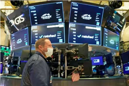  ?? AFP/VNA Photo ?? A trader at the New York Stock Exchange (Nyse) on Wall Street in New York City.