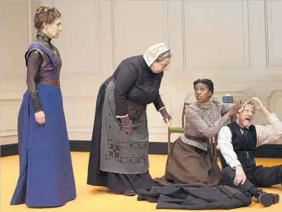  ??  ?? LAURIE METCALF, from left, leads a cast that includes Jayne Houdyshell, Condola Rashad and Chris Cooper in “A Doll’s House, Part 2,” a sequel to the Ibsen classic that just might garner Metcalf a Tony on Sunday.