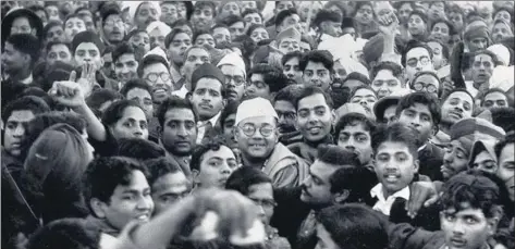  ?? HT ARCHIVE ?? Subhas Chandra Bose (centre) surrounded by his supporters during a visit to Lahore as Congress president in 1938