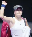  ?? — Reuters ?? Canada’s Bianca Andreescu waves after retiring injured.