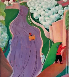  ??  ?? Tinte forti.
Ural Tansykbaev, La strada di Lilac, 1935