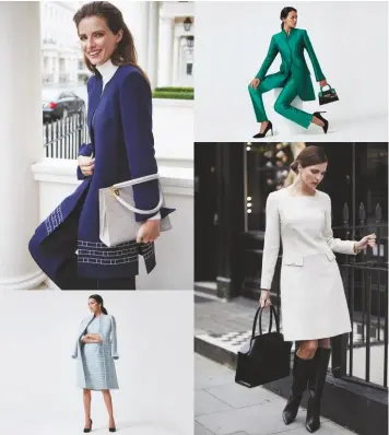  ??  ?? Lalage Beaumont’s exquisite tailoring is ‘suitable for all occasions, for now and the future’