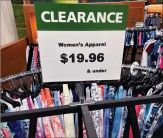  ?? NAM Y. HUH - THE ASSOCIATED PRESS ?? A clearance sign at a retail clothing store in Downers Grove, Ill., on April 1. On Friday, the Commerce Department said prices rose in March.