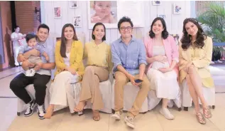  ??  ?? Celebrity parents John Prats, Sunshine Garcia-Castro, Bianca GonzalezIn­tal, Paolo Valenciano, Saab MagalonaBa­carro, and Divine Lee-Go at the launch of Johnson's #ChooseGent­le movement