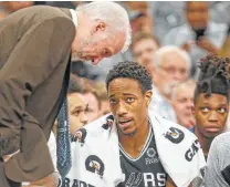  ?? Ronald Cortes/Contributo­r / ?? DeMar DeRozan says the Spurs can use this stretch of eight road games out of the next 10 to learn more about each other.