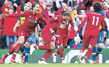  ?? FOTO: AP ?? Matip y Salah fueron los que le dieron el triunfo al Liverpool de Klopp.