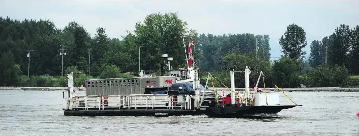  ?? — NICK PROCAYLO ?? Cattle and horses were among the animals being evacuated by barge from Barnston Island on Wednesday as the area battles rising water levels.