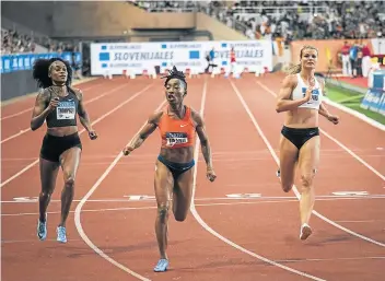  ?? Picture: GETTY IMAGES ?? NEW ERA BECKONS: Ivory Coast's Marie-Josee Ta Lou, seen here sweeping through to win the women's 100 metres at the IAAF Diamond League athletics meeting in Monaco, believes track and field racing will no longer be dominated by Jaumaicans and Americans.