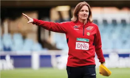  ?? Photograph: Alejandro García/EPA-EFE ?? Hege Riise, leads a LSK Kvinner training session in March 2019.