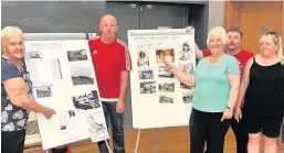  ?? 130717fern­hill_01 ?? Memory lane May Caldwell points out some of the past events at Fernhill to Billy Hepburn, Patsy Harkins, Kevin Anderson and Cllr Margaret Cowie