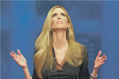  ?? AP FILE PHOTO ?? Ann Coulter told Fox News, “These kids are being coached; they’re given scripts to read by liberals.”