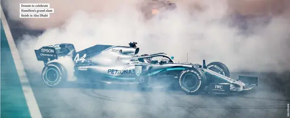  ??  ?? Donuts to celebrate Hamilton’s grand-slam finish in Abu Dhabi