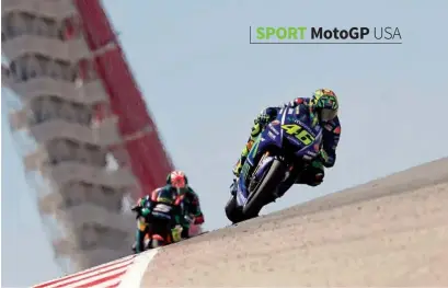  ??  ?? Cool, calm and composed Rossi managed to finish in second spot, which makes him the championsh­ip leader