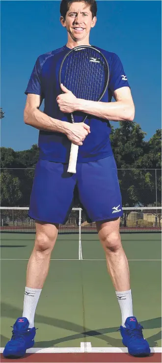  ?? Picture: MATT TAYLOR ?? IN LIMBO: Townsville tennis ace JP Smith has had to find unique ways to deal with the impacts of COVID-19 and time off the court.