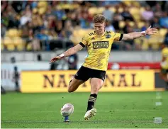  ?? GETTY IMAGES ?? Jordie Barrett was sure he’d nailed a conversion for the Hurricanes but match officials ruled otherwise.