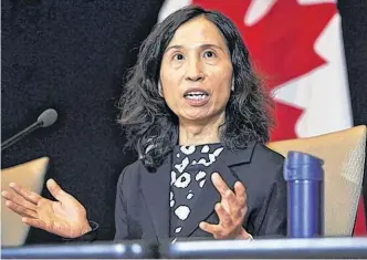  ?? SALTWIRE NETWORK FILE PHOTO ?? Dr. Theresa Tam is Canada’s chief public health officer.