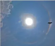  ?? — DEEPAK DESHPANDE ?? Halo was visible in the afternoon in Hyderabad on Wednesday.