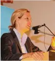  ?? Foto: Hermann Schmid ?? Alice Weidel kam zum Wahlkampfa­uf takt der AfD Stadt und Landkreis Augs burg ins Königsbrun­ner Trachtenhe­im.