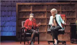  ?? REG MADISON PHOTOGORAP­HY ?? Eileen T’Kaye (left) as Ruth Bader Ginsburg and Laura Wernette as Sandra Day O’Connor in the Phoenix Theatre Company’s world-premiere production of “Sisters in Law.”