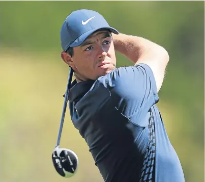  ?? Picture: Getty. ?? Pre-tournament favourite Rory McIlroy on his way to a shock defeat by Peter Uihlein.