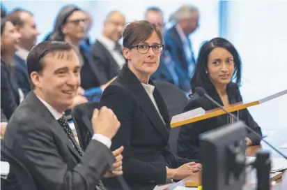  ?? INTENSE SCRUTINY: Rowena Orr ( centre) has turned a blowtorch on NAB at the banking royal commission. ??